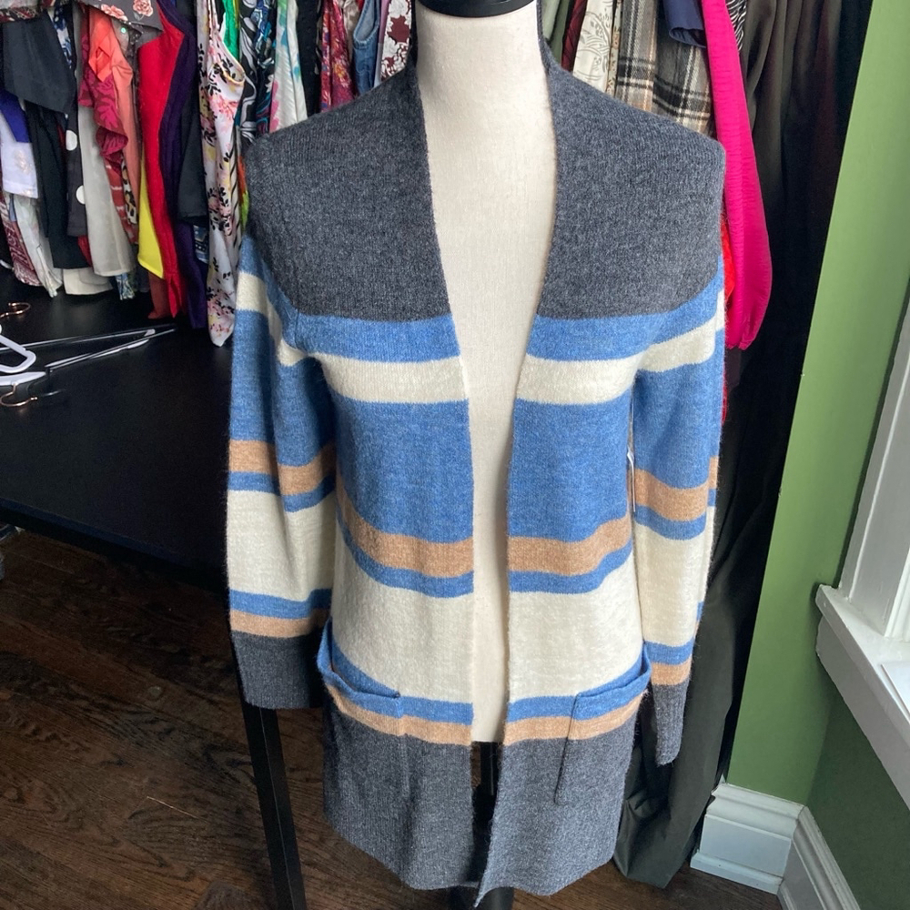 Women's Old Navy stripe block Cardigan, Size S/P, Blue
